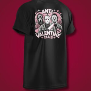 Playera Negra ANTI VALENTINE CLUB - HORROR EDITION